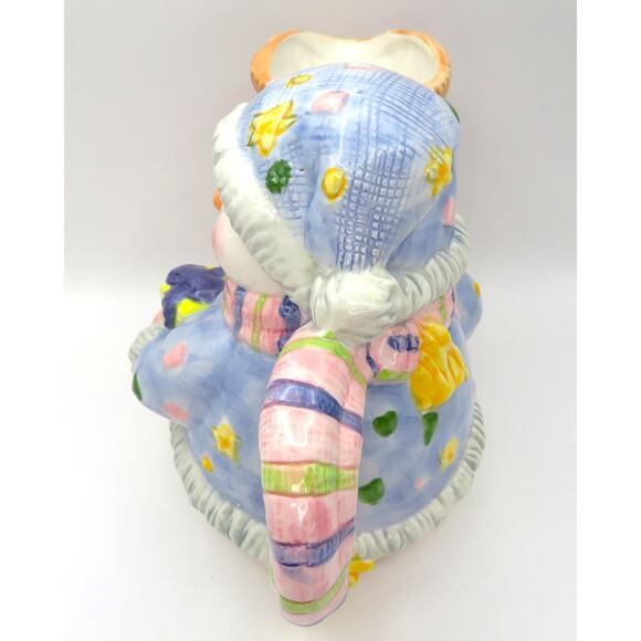 Ceramic Snowman Pitcher Christmas Jug Hand Painted Broom Spout 7” Unbranded - Picture 3 of 11